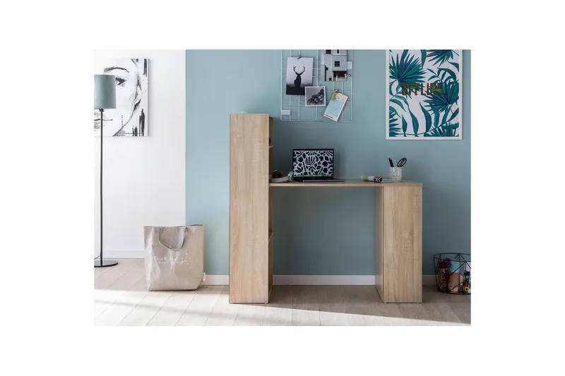 Skrivbord Wohnling med hylla 120x120x53 cm trä i modern stil Sonoma - Sonoma - Möbler - Bord & matgrupp - Kontorsbord - Skrivbord