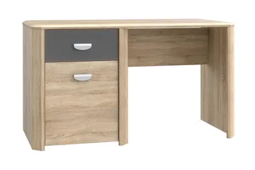 Yazmene Skrivbord 130 cm med Förvaring Låda + Skåp - Brun - Möbler - Bord & matgrupp - Kontorsbord - Skrivbord