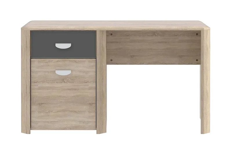 Yazmene Skrivbord 130 cm med Förvaring Låda + Skåp, Brun