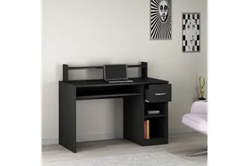 Yemisen Skrivbord 120 cm med Förvaring Låda + Hyllor - Antracit - Möbler - Bord & matgrupp - Kontorsbord - Skrivbord