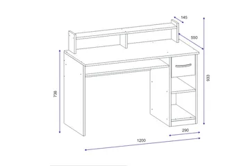 Yemisen Skrivbord 120 cm med Förvaring Låda + Hyllor - Vit - Möbler - Bord & matgrupp - Kontorsbord - Skrivbord