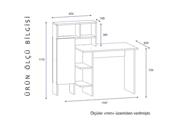 Zeko Skrivbord 120 cm med Förvaring Hylla - Ekfärg - Möbler - Bord & matgrupp - Kontorsbord - Skrivbord