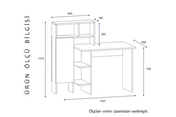 Zeko Skrivbord 120 cm med Förvaring Hylla - Ekfärg - Möbler - Bord & matgrupp - Kontorsbord - Skrivbord