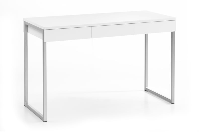 Skrivbord Praxia Plus 126 cm med Förvaring 3 Lådor - Vit/Krom - Skrivbord - Datorbord