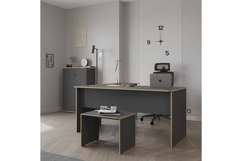 Soonam Skrivbord 160x144 cm - Rödfärgat trä/Antracit - Möbler - Bord & matgrupp - Kontorsbord - Skrivbord
