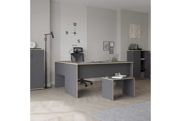 Soonam Skrivbord 160x144 cm - Rödfärgat trä/Antracit - Möbler - Bord & matgrupp - Kontorsbord - Skrivbord