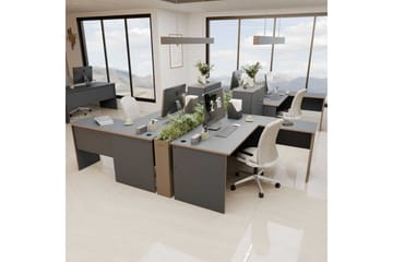 Soonam Skrivbord 160x144 cm - Rödfärgat trä/Antracit - Möbler - Bord & matgrupp - Kontorsbord - Skrivbord