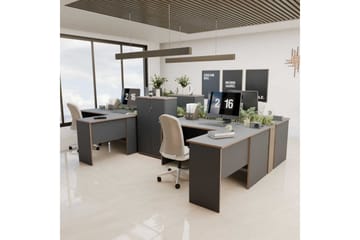 Soonam Skrivbord 160x144 cm - Rödfärgat trä/Antracit - Möbler - Bord & matgrupp - Kontorsbord - Skrivbord