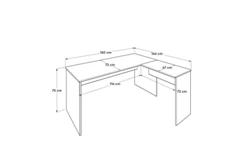 Soonam Skrivbord 160x144 cm - Rödfärgat trä/Antracit - Möbler - Bord & matgrupp - Kontorsbord - Skrivbord