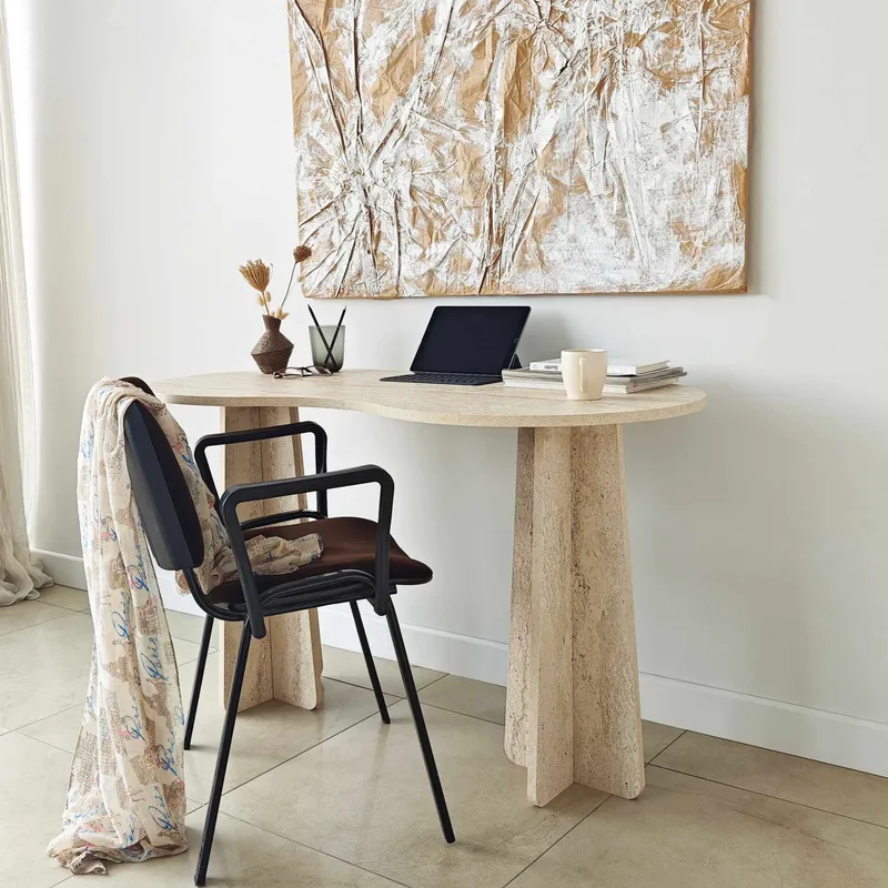 Soryn Skrivbord 120 cm - Travertin - Möbler - Bord & matgrupp - Kontorsbord - Skrivbord