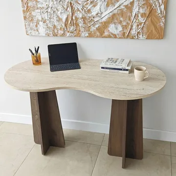 Soryn Skrivbord 120x75x60 cm - Travertine Walnut - Möbler - Bord & matgrupp - Kontorsbord - Skrivbord