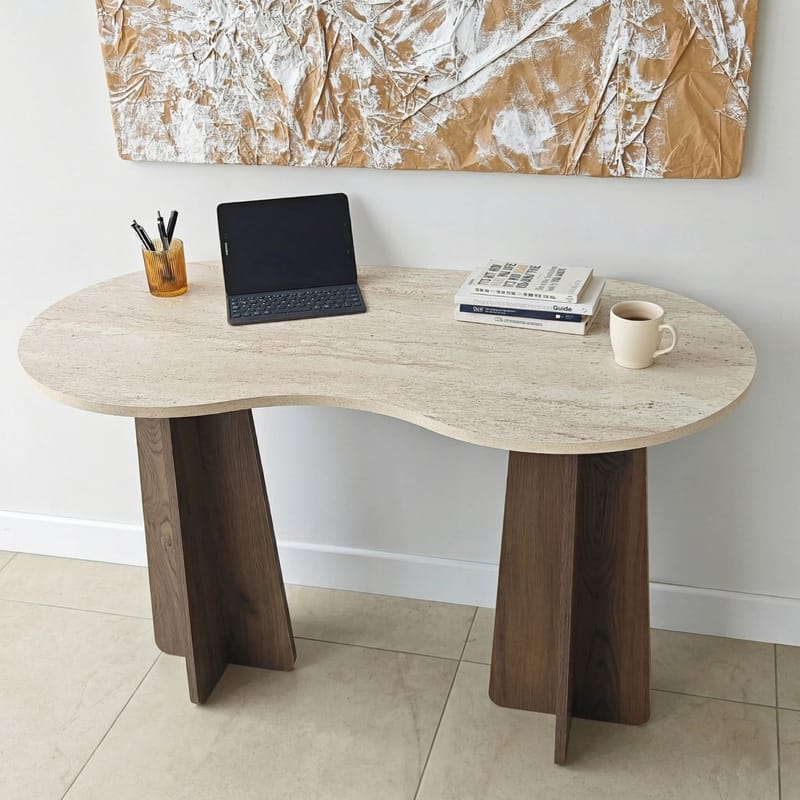 Soryn Skrivbord 120x75x60 cm - Travertine Walnut - Möbler - Bord & matgrupp - Kontorsbord - Skrivbord