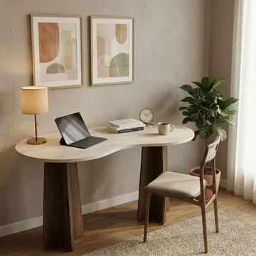 Soryn Skrivbord 120x75x60 cm - Travertine Walnut - Möbler - Bord & matgrupp - Kontorsbord - Skrivbord