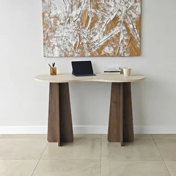 Soryn Skrivbord 120x75x60 cm - Travertine Walnut - Möbler - Bord & matgrupp - Kontorsbord - Skrivbord