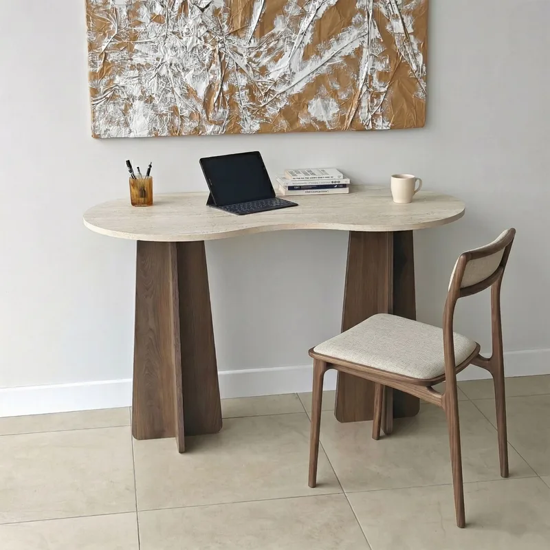Soryn Skrivbord 120x75x60 cm - Travertine Walnut - Möbler - Bord & matgrupp - Kontorsbord - Skrivbord