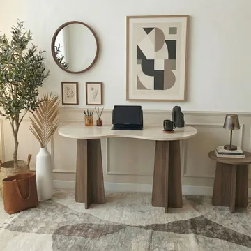 Soryn Skrivbord 120x75x60 cm - Travertine Walnut - Möbler - Bord & matgrupp - Kontorsbord - Skrivbord