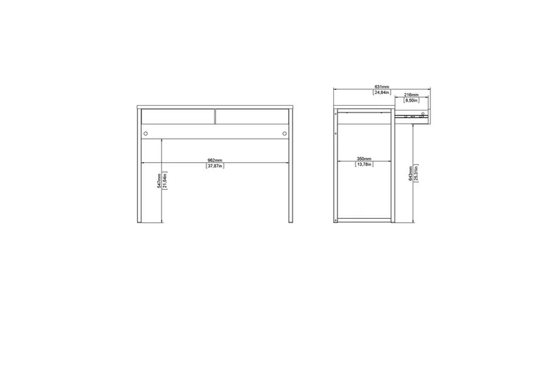 Taketo Skrivbord 40x101,6 cm - Vit - Möbler - Bord & matgrupp - Kontorsbord - Skrivbord