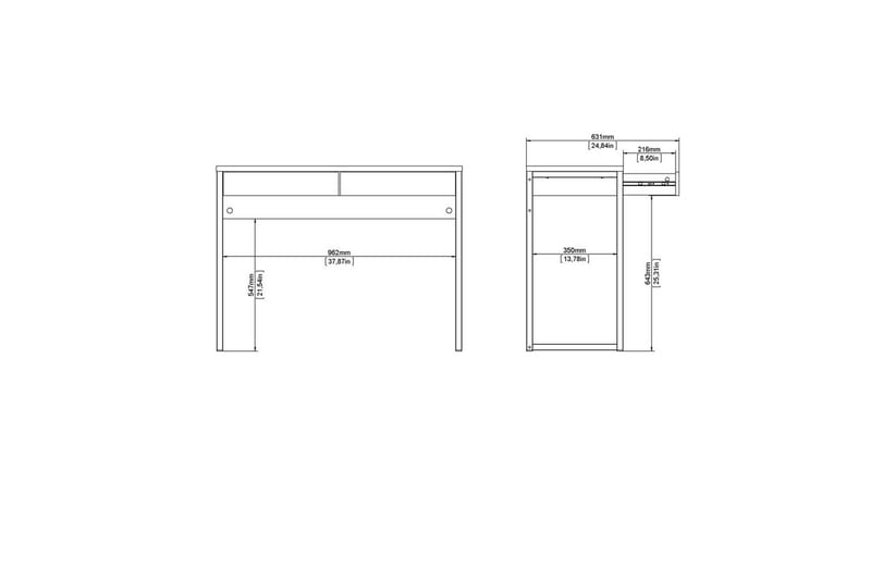 Taketo Skrivbord 40x101,6 cm - Vit - Möbler - Bord & matgrupp - Kontorsbord - Skrivbord