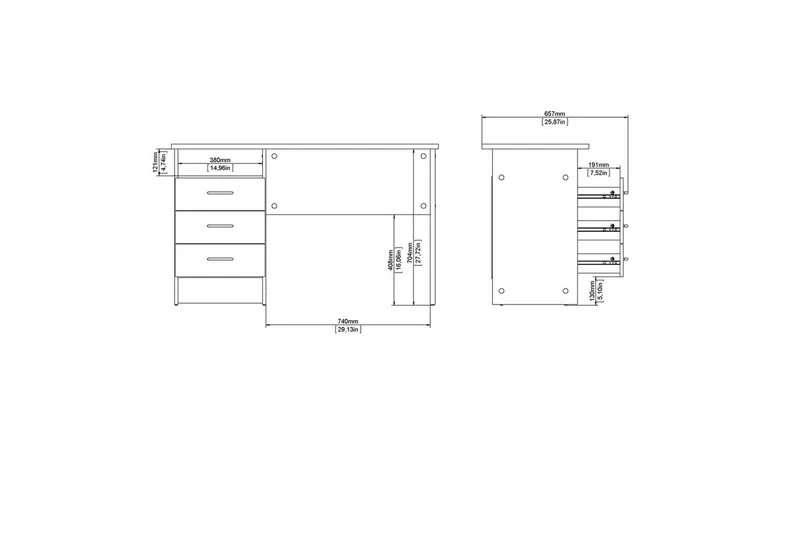 Taketo Skrivbord 48,1x120,1 cm - Natur - Möbler - Bord & matgrupp - Kontorsbord - Skrivbord