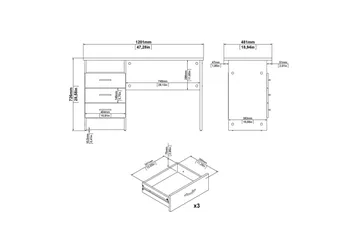 Taketo Skrivbord 48,1x120,1 cm - Natur - Möbler - Bord & matgrupp - Kontorsbord - Skrivbord