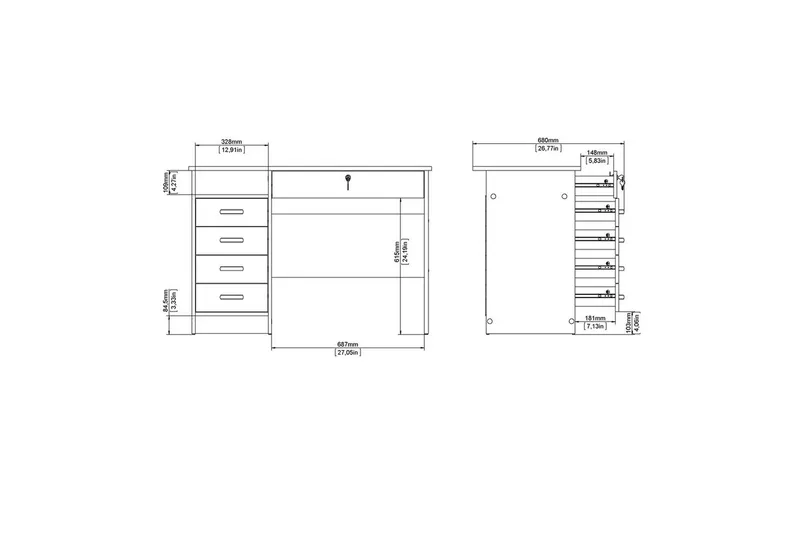 Taketo Skrivbord 48,5x109,3 cm - Natur - Möbler - Bord & matgrupp - Kontorsbord - Skrivbord