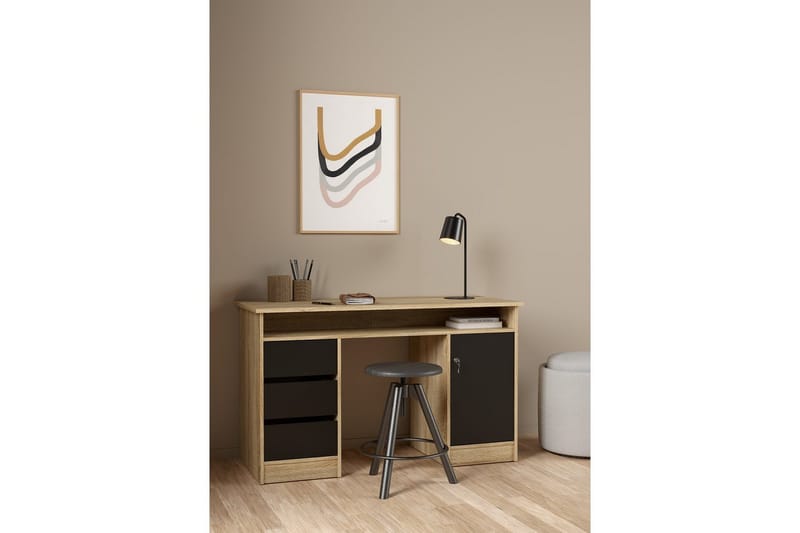 Taketo Skrivbord 55x126 cm - Natur/Svart - Möbler - Bord & matgrupp - Kontorsbord - Skrivbord