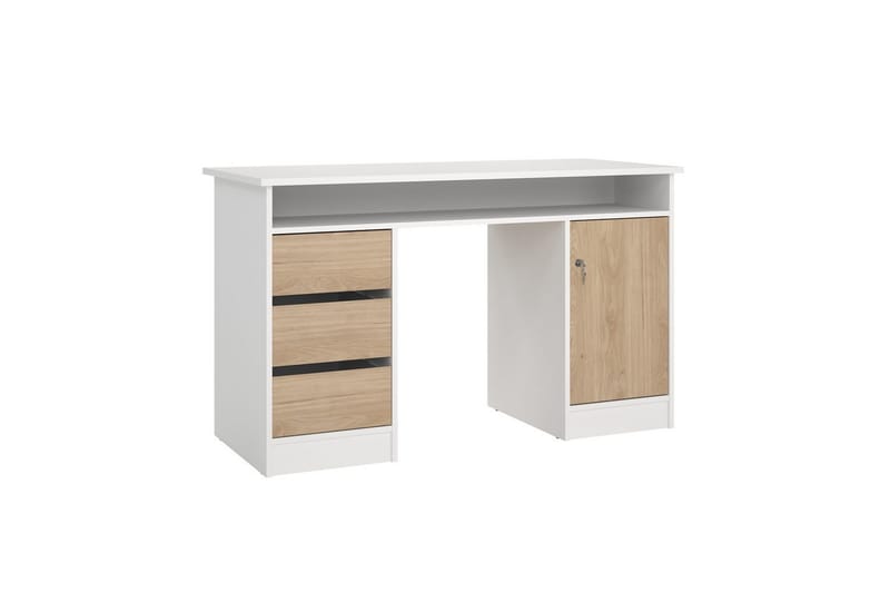 Taketo Skrivbord 55x126 cm - Vit/Natur - Möbler - Bord & matgrupp - Kontorsbord - Skrivbord
