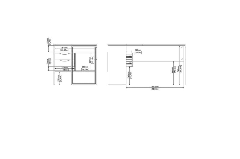 Taketo Skrivbord 81x145,1 cm - Vit - Möbler - Bord & matgrupp - Kontorsbord - Skrivbord
