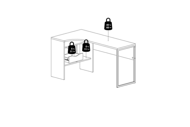 Taketo Skrivbord 81x145,1 cm - Vit - Möbler - Bord & matgrupp - Kontorsbord - Skrivbord