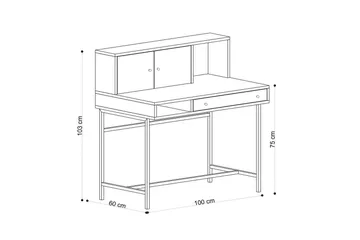 Teyric Skrivbord 60x100 cm - Ek/Svart - Möbler - Bord & matgrupp - Kontorsbord - Skrivbord