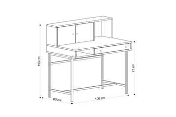 Teyric Skrivbord 60x100 cm - Ek/Svart - Möbler - Bord & matgrupp - Kontorsbord - Skrivbord