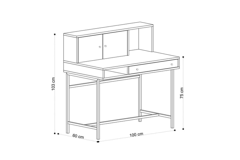 Teyric Skrivbord 60x100 cm - Ek/Svart - Möbler - Bord & matgrupp - Kontorsbord - Skrivbord