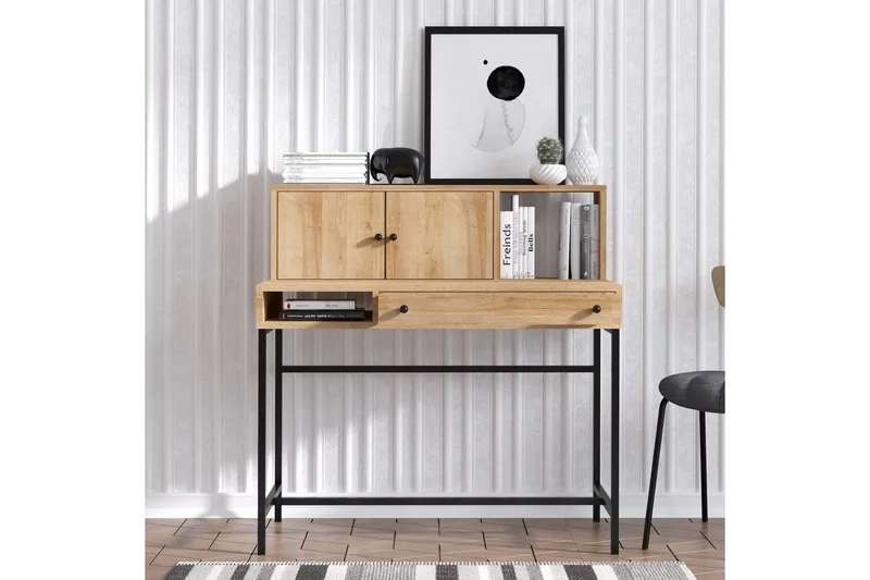 Teyric Skrivbord 60x100 cm - Ek/Svart - Möbler - Bord & matgrupp - Kontorsbord - Skrivbord