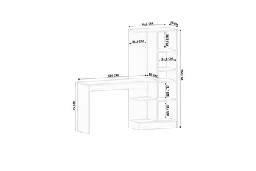 Torrel Skrivbord 40x155 cm - Vit - Möbler - Bord & matgrupp - Kontorsbord - Skrivbord
