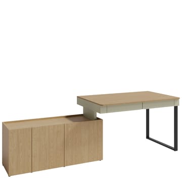 Travic Skrivbord 228 cm med Förvaring i Trä med Ek-utseende - Brun - Möbler - Bord & matgrupp - Kontorsbord - Skrivbord
