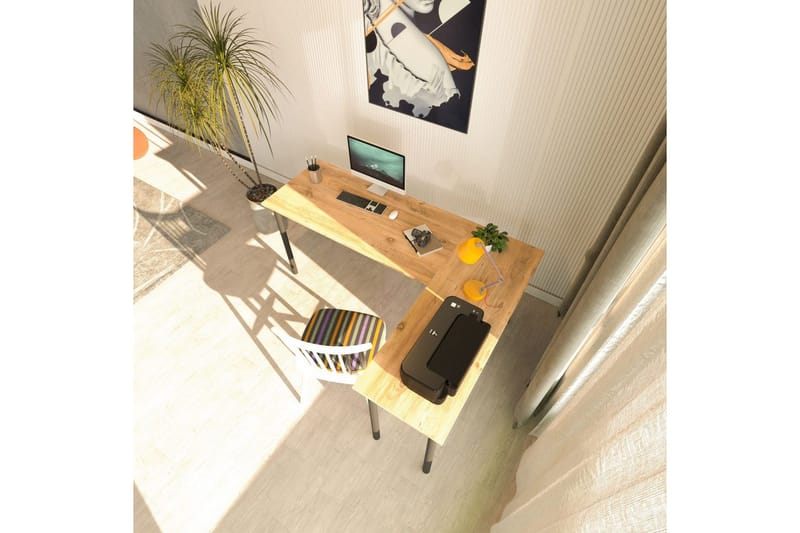 Viva Skrivbord 120x150 cm - Svart/Natur - Möbler - Bord & matgrupp - Kontorsbord - Skrivbord