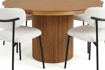 Kopparbo Förlängningsbart runt 120-220 cm Ek med 4 Lucy Matstolar - Ek - Möbler - Bord & matgrupp - Matgrupp