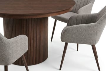Kopparbo Förlängningsbart runt 120-220 cm Valnöt med 4 Filippa Matstolar - Valnöt - Möbler - Bord & matgrupp - Matgrupp