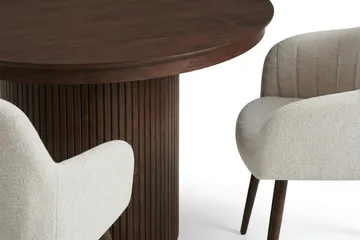 Kopparbo Förlängningsbart runt 120-220 cm Valnöt med 4 Filippa Matstolar - Valnöt - Möbler - Bord & matgrupp - Matgrupp