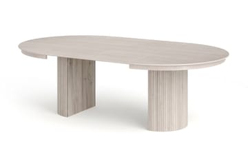 Kopparbo Förlängningsbart runt 140-220 cm Vitlaserad med 6 Lucy Matstolar - Vitlaserad ek - Möbler - Bord & matgrupp - Matgrupp