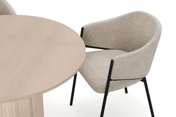 Kopparbo Matbord 106 cm med 4 Filip Matstolar - White / Taupe Bouclé - Möbler - Bord & matgrupp - Matgrupp