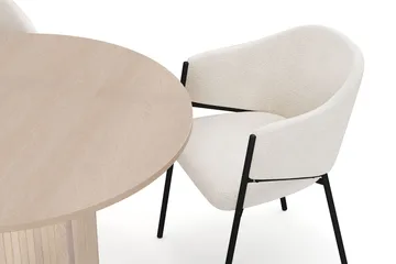 Kopparbo Matbord 106 cm med 4 Filip Matstolar - White / Vit Bouclé - Möbler - Bord & matgrupp - Matgrupp