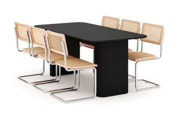 Kopparbo Matbord 160-220 cm Förlängningsbart med 6 st Build Matstolar - Svart - Möbler - Bord & matgrupp - Matgrupp