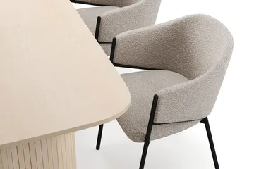 Kopparbo Matbord 160 cm med 4 Filip Matstolar - White / Taupe Bouclé - Möbler - Bord & matgrupp - Matgrupp