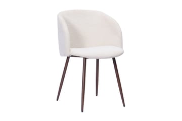 Kopparbo Matbord 180-240 cm Förlängningsbart med 4 Greya Matstolar med armstöd - Svart / Vit Bouclé / Metallben Valnöt - Möbler - Bord & matgrupp - Matgrupp