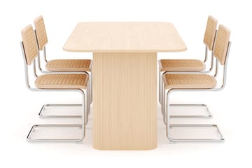 Kopparbo Matbord 180-240 cm Förlängningsbart med 4 st Build Matstolar - Vit - Möbler - Bord & matgrupp - Matgrupp