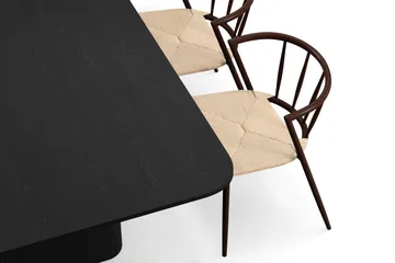 Kopparbo Matbord 180-240 cm Förlängningsbart med 4 Winston Matstolar - Svart / Beige / Metallben Rökt ek - Möbler - Bord & matgrupp - Matgrupp