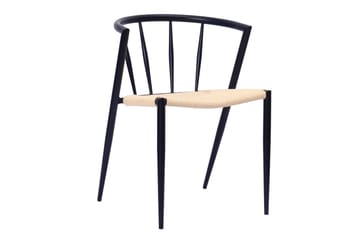 Kopparbo Matbord 180-240 cm Förlängningsbart med 4 Winston Matstolar - Svart / Beige / Metallben Svart - Möbler - Bord & matgrupp - Matgrupp