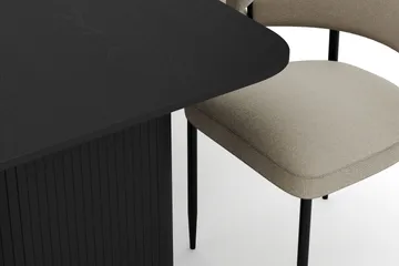 Kopparbo Matbord 180-240 cm Förlängningsbart med 6 Sawako Stolar - Svart - Möbler - Bord & matgrupp - Matgrupp