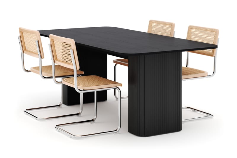 Kopparbo Matbord 200-260 cm Förlängningsbart med 4 st Build Matstolar - Svart - Möbler - Bord & matgrupp - Matgrupp
